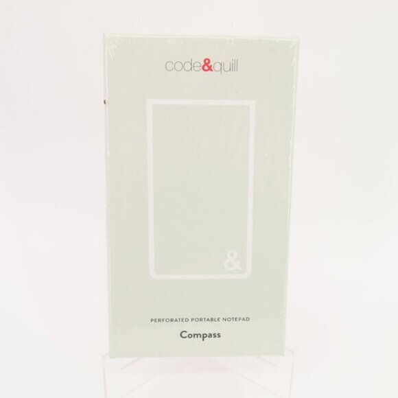 Code & Quill Gray Compass Perforated Portable Notepad Hardcover Journal - Picture 1 of 7